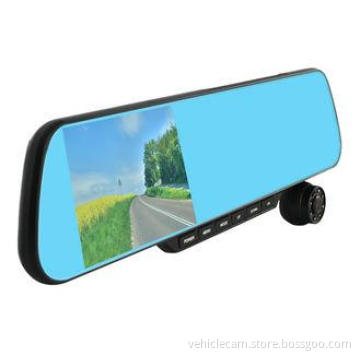 Dual Cameras Anti - Glare Blue Rear View Mirror DVR Car Ins